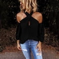 thumbnail image 2 of Pompotops Chemise Décontractée Sans Dos à Manches Longues Unie pour Femmes en Solde, 2 of 6