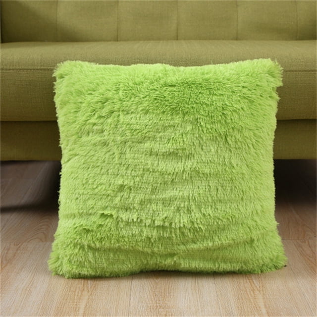 Short Plush Pillow Cover Sofa Cushion Solid Color Home Pillow Cover Bedside Backrest