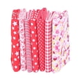thumbnail image 1 of 7 Pcs Assorties 7 Motifs Carrés Lots de Tissu Couture Carrés Patchwork Prédécoupés Chutes de Tissu pour Bricolage Courtepointe Appliqué Poupée Confection de Robe (Rouge) 5.12x5.12 Pouces, 1 of 5