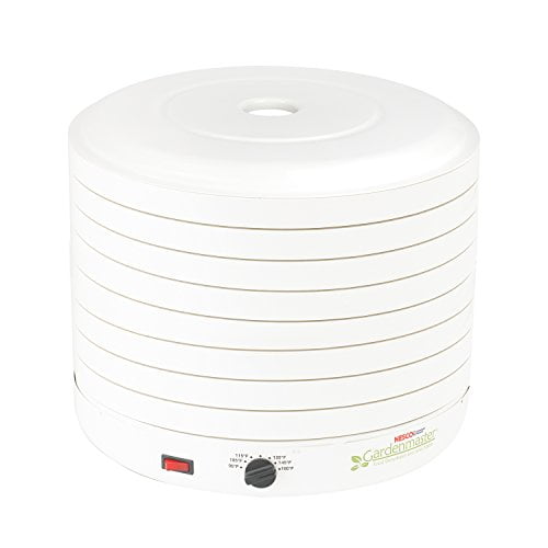 NESCO FD-1018A Gardenmaster Déshydrateur Alimentaire Blanc, Conçu avec des Plateaux Circulaires Empilables pour un Séchage Efficace des Aliments. Doté d'Une Capacité de Puissance de 1000 Watts, d'Un Bouton de Contrôle de Température Réglable et d'Un Interrupteur Marche/arrêt. Convient à un Usage Domestique pour Déshydrater les fruits, les Légumes et les Viandes.