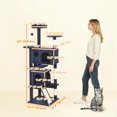 thumbnail image 3 of PawHut 54" Cat Tree Tower with Scratching Posts, Cat Condos, Dark Blue, 3 of 10