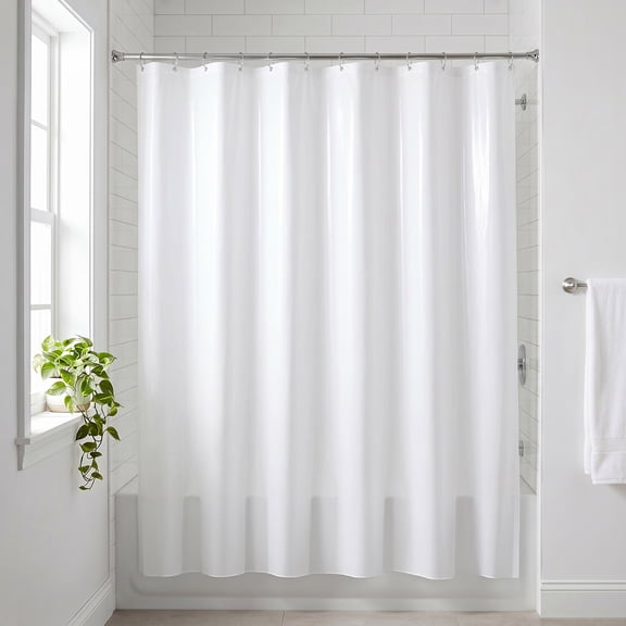 Mainstays Softy Waterproof PEVA Shower Liner, 70" x 72", White