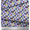 thumbnail image 3 of Soimoi Poly Georgette Fabric Check & Brush Stroke Abstract Fabric Prints by Yard 52 Inch Wide, 3 of 3