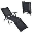 thumbnail image 1 of Gymax Chaise Longue d'Extérieur Réglable pour Patio et Plage, Fauteuil Inclinable Pliant, Noir, 1 of 8