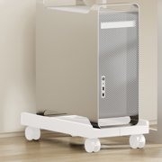 Adjustable Computer Tower Stand with 4 Locking Wheels, Mobile Ventilated PC Cart Rack for Desktop Host, Rolling Caster Under Desk Organizer for Office Home