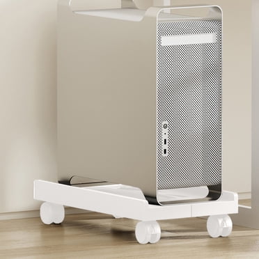 Adjustable Computer Tower Stand with 4 Locking Wheels, Mobile Ventilated PC Cart Rack for Desktop Host, Rolling Caster Under Desk Organizer for Office Home