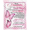 thumbnail image 3 of XZYG Personalized Custom Name Message Text Blanket from Dad & Mom to My Daughter Never Forget How Much I Love You Throw Blanket(40*50inch), 3 of 6
