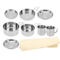 thumbnail image 2 of Ensemble de Batterie de Cuisine de Camping, Ensemble de Casseroles de Camping en Acier Inoxydable Argenté, Non Robuste Durable 8 Pcs pour la Randonnée Sac au Dos, 2 of 8