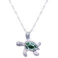 thumbnail image 2 of RYRDWP Sea Turtle Ocean Blue Fire Opal Inlay Jewelry Necklace, 2 of 5