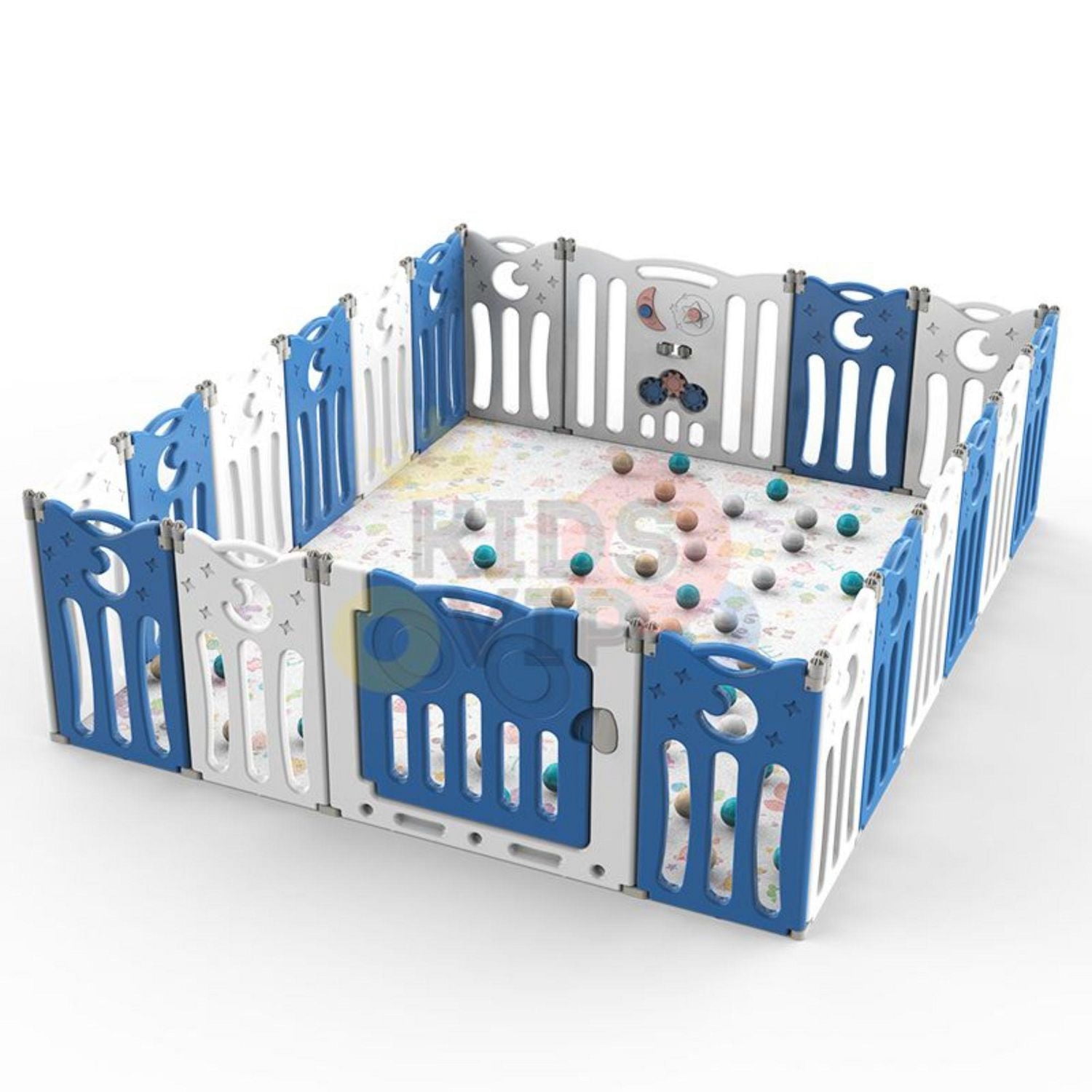KidsVIP Parc de jeu pliable intérieur/extérieur avec 20 panneaux clôture et sécurité pour les tout-petits et les nourrissons