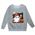 thumbnail image 4 of GDREDA Chandails à Capuchon et Chandails pour Filles, Mignons, Imprimés, Col Rond, Manches Longues, Mode Halloween pour Enfants, Gris, 4-5 Ans, 4 of 4