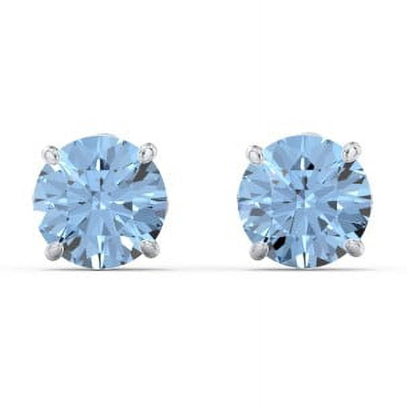 1 Carat Solitaire Stud Earrings in Sterling Silver