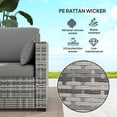 thumbnail image 4 of Outsunny Outdoor Sofa w/ Cushions, PE Rattan Patio Couch, Grey, 4 of 10