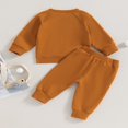 thumbnail image 4 of Newborn Infant Baby Boy Outfits Long Sleeve Split Hem Sweatshirt Tops Pocket Pants 2Pcs Set Fall Clothes, 4 of 7