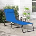thumbnail image 2 of Outsunny Chaise Longue Pliante d'Extérieur, Chaise Longue Réglable à 4 Niveaux, Chaise de Bronzage Lit de Plage Inclinable Lit de Camp pour Camping, Randonnée, Cour Arrière, Bleu Marine, 2 of 10