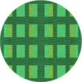 thumbnail image 1 of Ahgly Company Tapis Rond Lavable en Machine Intérieur Transitionnel Vert, 4 Pieds Rond, 1 of 7