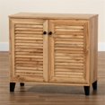 thumbnail image 2 of Baxton Studio Coolidge Armoire de Rangement pour Chaussures à 2 Portes en Bois Fini Chêne Brun, 2 of 12