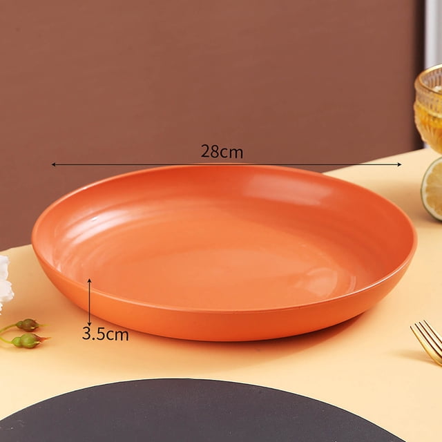 Fridja 11 inch Large Dinner Plates, Solid Color Antifall Round Plates, Unbreakable Dinner Plastic Vegetable Plates, Snack Plates Dining Table Bones Plates Garbage Plates Salad Plates