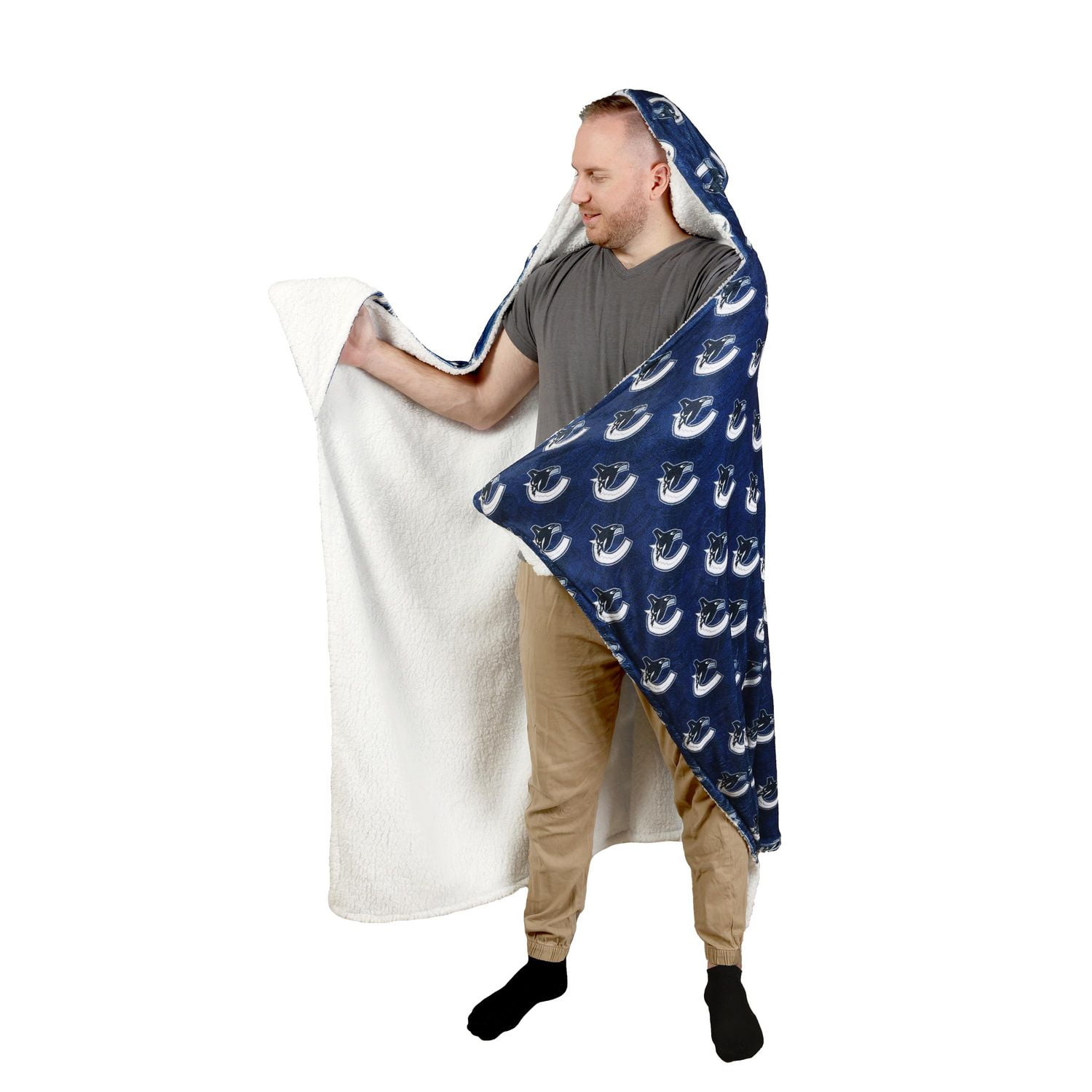 Couverture à capuche des Vancouver Canucks de la LNH (50 x 70 po)