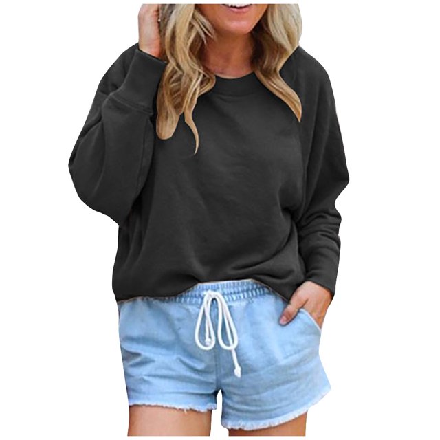 Birdeem Mode Femmes Décontracté Uni Manches Longues Chandail Chandail en Molleton Blouse Tops