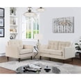 thumbnail image 4 of Grayburn Mid-Century 2-Cushion Loveseat in Cream Fabric, 4 of 9