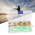 thumbnail image 3 of Spptty T0048 75PCS 5size Brass Weights Fishing Sinkers With 5size Plastic Luminous Fishing Beads Kit,Fishing Sinkers Set,Brass Weights Fishing Sinkers Kit, 3 of 8