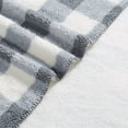 thumbnail image 3 of HOMETRENDS Grey Checker Faux Shearling Blanket, Queen, 3 of 3