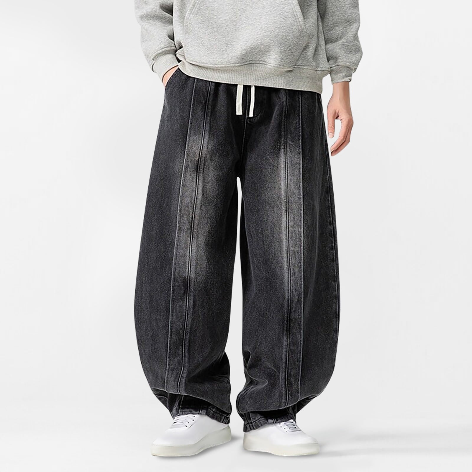 Weiqiqre Pants for Men Loose Fit Baggy Jeans Casual Streetwear