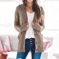 thumbnail image 2 of Kcodviy Sweaters Womens Open Sleeve Womens Full Length Winter Jacket Knit Boho Long Patchwork Sheer Cardigan for Women Coat Cardigan Pockets Front Wool Knit Cardigan Sweater, 2 of 5