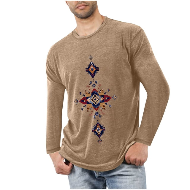 Styesk Chemises pour Hommes Hommes Sports Mise en Forme Maison Noël Pyjama Imprimé T-shirt Manches Longues Col Rond
