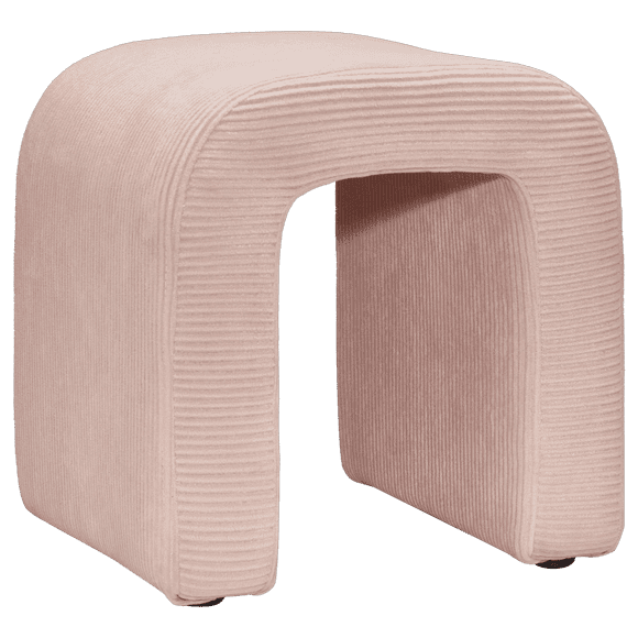 Bouclair Pink Corduroy Ottoman