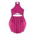 thumbnail image 4 of Raenseen Robe de Danse Ballet Jazz pour Filles, Justaucorps de Patinage Artistique, Strass Brillants, Robe de Bal Sans Manches, Rose Vif 10, 4 of 5