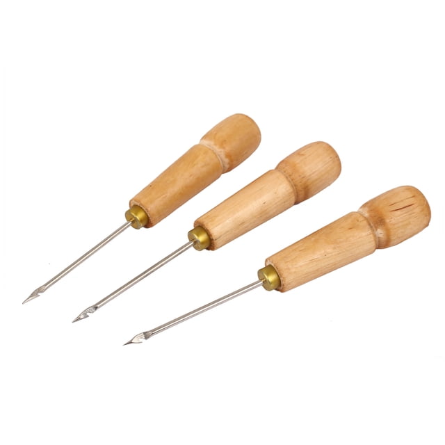 Unique Bargains Tailor Sew Straight Tip Needle Sewing Pricker Awl Tool 3pcs for Home Essential