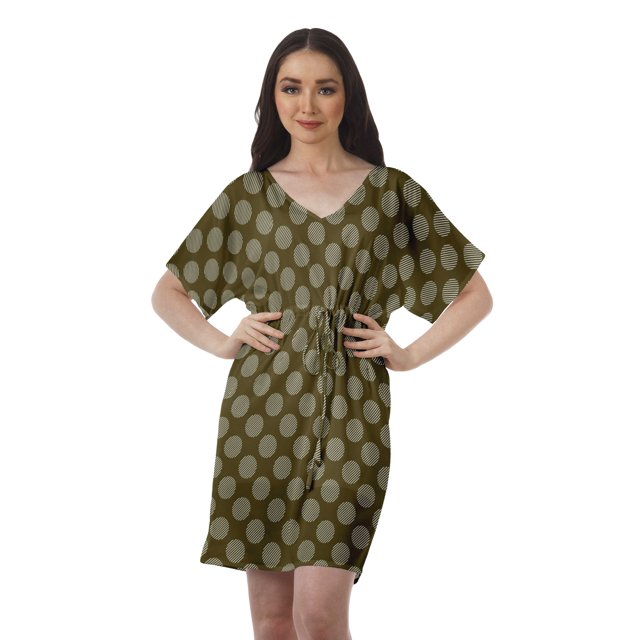 Moomaya Robes d'Anniversaire Femmes Robe de Travail Imprimée Femmes Bureau Robes à Col en V