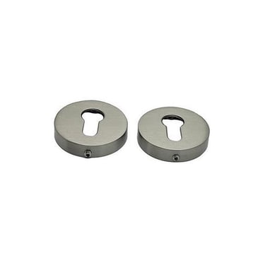 Round Rosette Escutcheon Set 50mm SS 304 – Satin Nickel & Black Finish | Front & Back with Fixing Hardware | Door Hardware Cover Plate