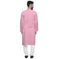 thumbnail image 3 of Atasi Kurta Long Asymétrique Indien pour Homme, Kurta Uni à Col Rond, Tenue de Fête, 3 of 5