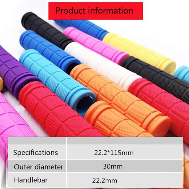 pitrice Anti-Dérapant Vélo Poignée de Guidon en Caoutchouc Poignée Barre Overgrip Couverture Blanc