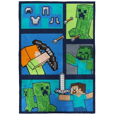 Minecraft Kids' Plush Blanket, 100% Polyester