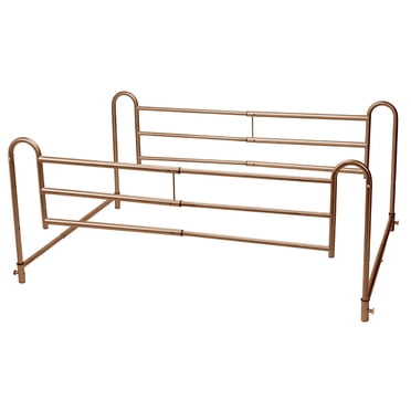 Drive Medical Brown Vein Home Bed Style Adjustable Length Bed Rails, 1 Pair