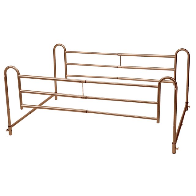 Drive Medical Brown Vein Home Bed Style Adjustable Length Bed Rails, 1 Pair