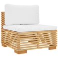 thumbnail image 2 of vidaXL 4 Piece Garden Lounge Set with Cushions Solid Teak Wood, 2 of 5