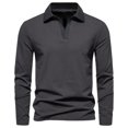 thumbnail image 1 of Chandails pour Femmes Hiver Mode Homme Décontracté Couleur Unie Manches Longues Col Rabattu Chemisiers Chemises Chandail pour Femmes Chandails d'Automne 2024 S-59 Gris Foncé 4TG, 1 of 5