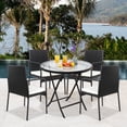 thumbnail image 3 of Patiojoy 4-Piece Outdoor Rattan Wicker Dining Chairs with Armrests& Soft Cushions, 3 of 6