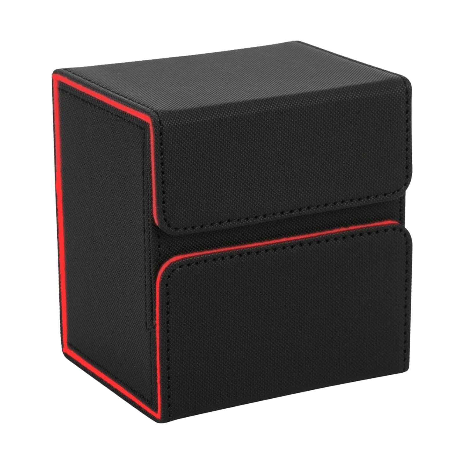 Almencla Card Deck Box Cards Deck Game Box for Collectible Cards Football Cards Album black and red