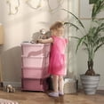 thumbnail image 2 of Qaba 4 Tier Kids Toy Organizer with 4 Plastic Storage Bins, Pink, 2 of 10