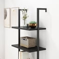 thumbnail image 3 of Ktaxon 5-Shelf Modern Bookshelf, Wall Mounted Wood Ladder Bookcase with Metal Frame, Black, 3 of 6