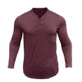 thumbnail image 4 of Ketyyh-chn99 Button Up Shirts Men Fashion Male Summer And Spring Solid Color Lapel Long Sleeve Button Neck Oversized T Shirt Top Red,M, 4 of 5