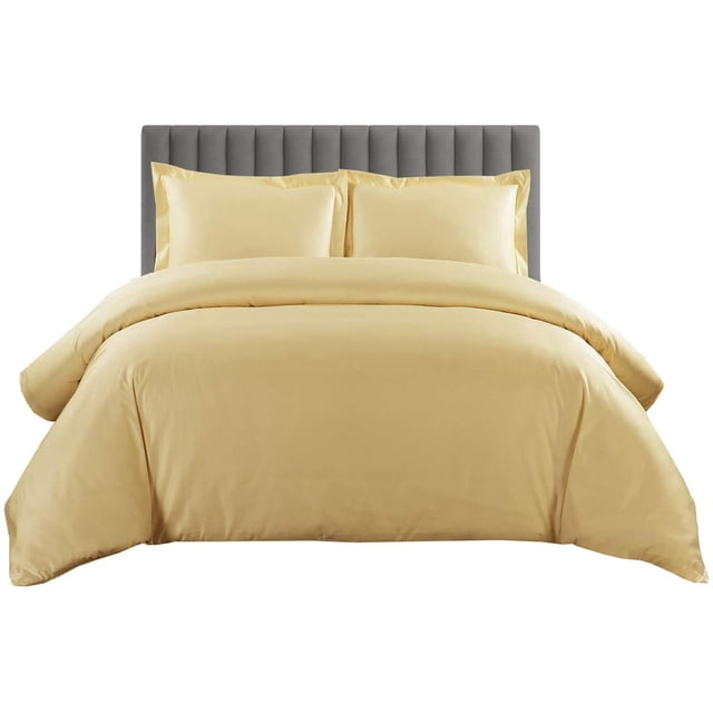 Housse de Couette en Coton Égyptien 100 % 1200 Fils Fermeture Éclair Ultra Douce Durable et Résistante à la Décoloration