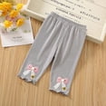 thumbnail image 2 of AherBiu Baby Girls Pants Elastic Waist Casual Toddler Capris Cute Ruffle Comfy Loose Fitting Infant Trousers, 2 of 3