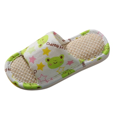 Ketyyh-chn99 Indoor Slippers Toddler Slides Non-Slip Bathroom Shower Comfy Soft Thick Sole Kids Slides, Kids Slippers Girls Boys for Indoor & Outdoor Green,30